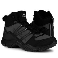 Buty zimowe męski trekkingowe DK SPIRIT HIGH SOFTSHELL. Czarne trekkingi DK, bez wzorów, z softshellu, bez zapięcia. Za 199.00 zł.