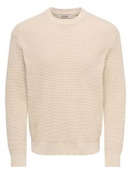 ONLY & SONS Sweter "Marius" w kolorze beżowym rozmiar: XXL. Brązowe swetry nierozpinane Only & Sons, xxl, bez wzorów, bez kołnierzyka, bez ramiączek. Za 159.95 zł.