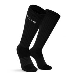Podkolanówki do gry w padla Padel Siroko Contour Black. Czarne skarpety SIROKO, bez wzorów, z materiału. Za 64.00 zł.
