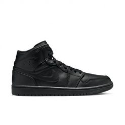 Buty do chodzenia męskie Nike Air Jordan 1 Mid. Czarne buty sportowe casual Nike, bez wzorów, z gumy, za kostkę, bez zapięcia, nike air jordan. Za 615.00 zł.