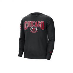 Bluza sportowa męska Nike Nba Chicago Bulls Fleece Courtside. Czarne bluzy bez kaptura Nike, m, bez wzorów, bez kaptura. Za 458.00 zł.