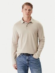 Calvin Klein Polo LV040EM909 Beżowy Regular Fit. Brązowe koszulki polo CALVIN KLEIN, l, bez wzorów, z bawełny, bez kołnierzyka, bez ramiączek. Za 369.99 zł.