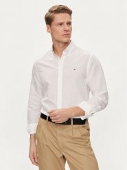Tommy Hilfiger Koszula MW0MW34632 Biały Slim Fit. Białe koszule Tommy Hilfiger, m, bez wzorów, z bawełny, bez kołnierzyka, bez ramiączek. Za 249.99 zł.