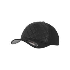 Czapka Z Daszkiem Diamond Quilt. Czarne czapki z daszkiem FLEXFIT, bez wzorów, z bawełny. Za 88.99 zł.