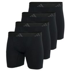 Bokserki Active Flex Cotton Ergonomic 4 pak. Czarne bokserki Adidas, m, bez wzorów, z bawełny. Za 298.00 zł.