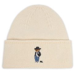 Czapka Polo Ralph Lauren. Białe czapki zimowe Polo Ralph Lauren, bez wzorów. Za 419.99 zł.
