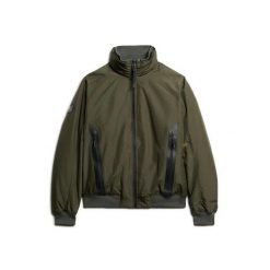 Kurtka Superdry Harrington City. Zielone kurtki Superdry, xl, z aplikacjami, prążkowane, bez kaptura. Za 619.20 zł.