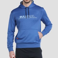 Bluza do padla z kapturem męska Bullpadel Grelo. Niebieskie bluzy bullpadel, m, bez wzorów, z dzianiny, z kapturem. Za 239.99 zł.