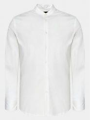 Sisley Koszula 5CNXSQ032 Biały Slim Fit. Białe koszule Sisley, m, bez wzorów, z bawełny, bez kołnierzyka, bez ramiączek. Za 179.99 zł.