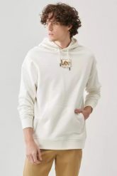 LEE LOOSE HOODIE MĘSKA BLUZA Z KAPTUREM LOGO ECRU L83SSPNQ 112145616. Bluzy Lee, l, bez wzorów, z kapturem. Za 149.99 zł.