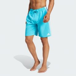 Szorty do pływania 3-Stripes 8-Inch. Białe krótkie spodenki sportowe Adidas, xs, bez wzorów, z materiału. Za 189.50 zł.