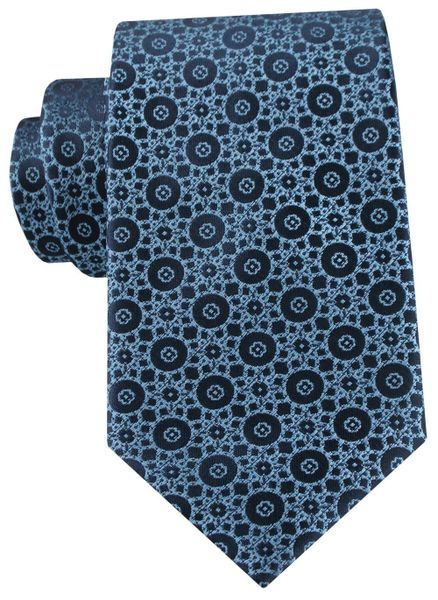 Męski Krawat - Ciemnoniebieski w Grochy - Angelo di Monti. Niebieskie krawaty i muchy Angelo di Monti, bez wzorów, z tkaniny. Za 49.99 zł.
