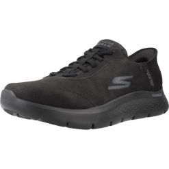 Buty SKECHERS SLIP - INS GO WALK FLEX - SMOOT Czarny. Czarne buty turystyczne Skechers, bez wzorów, z tkaniny, bez zapięcia, trekkingowe, skechers sport. Za 490.00 zł.