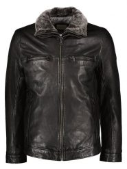 Bugatti Skórzana kurtka w kolorze czarnym rozmiar: 50. Czarne kurtki Bugatti, bez wzorów, ze skóry, bez kaptura. Za 674.99 zł.