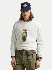 Polo Ralph Lauren Bluza 710973146001 Biały Regular Fit. Białe bluzy Polo Ralph Lauren, m, bez wzorów, z bawełny, bez kaptura. Za 749.99 zł.