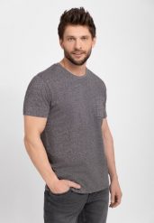 T-shirt z kieszonką T-MEIL. Szare t-shirty Volcano, l, bez wzorów, z bawełny, bez kołnierzyka, bez ramiączek. Za 69.99 zł.