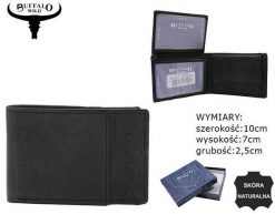 Portfel skórzany Buffalo Wild N1240-HP czarny. Czarne portfele BUFFALO WILD, bez wzorów, ze skóry. Za 46.00 zł.