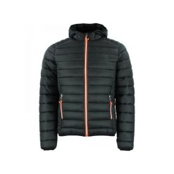 Cienka kurtka z kapturem Peak Mountain. Czarne kurtki Peak Mountain, bez wzorów, z puchu, z kapturem. W wyprzedaży za 297.50 zł.