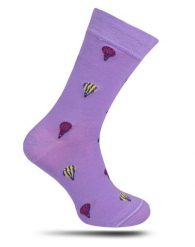 Skarpetki Casualowe, Fioletowe w Balony, Kolorowe, Męskie -EM Men's Accessories. Fioletowe skarpety Em men's accessories, bez wzorów, z bawełny. Za 29.99 zł.