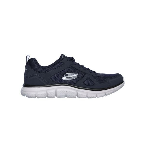 Buty męskie SKECHERS Track Scrolic. Niebieskie buty do biegania Skechers, bez wzorów, z materiału, bez zapięcia, do biegania. Za 219.99 zł.