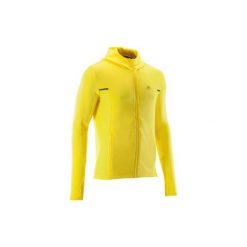 Kurtka do biegania męska RUN WARM+ żółta. Żółte kurtki KALENJI, m, bez wzorów, z elastanu, bez kaptura. Za 119.99 zł.