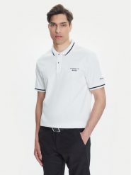 BOSS Polo C-Parris 197 50543257 Biały Regular Fit. Białe koszulki polo Boss, m, bez wzorów, z bawełny, bez kołnierzyka, bez ramiączek. Za 599.99 zł.