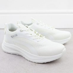 Półbuty sportowe męskie sneakersy białe Big Star RR174270. Białe buty sportowe casual BIG STAR, bez wzorów, z tkaniny, bez obcasa, bez zapięcia. Za 103.50 zł.