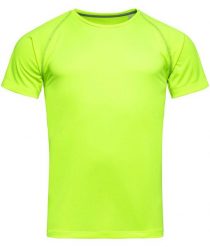 Koszulka T-shirt, Żółta, Sportowa, ACTIVE-DRY Poliester, Raglanowe Rękawy, Jaskrawa. Żółte bezrękawniki Stedman, bez wzorów, z materiału, bez ramiączek, na fitness i siłownię. Za 55.00 zł.