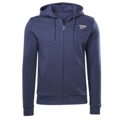 Bluza dresowa męska REEBOK RI FT z kapturem. Niebieskie bluzy Reebok, m, bez wzorów, z dresówki, z kapturem. Za 249.00 zł.