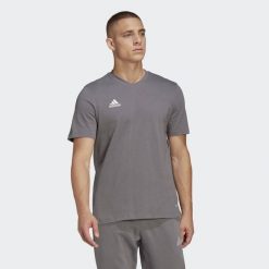 Entrada 22 Tee. Szare t-shirty sportowe Adidas, bez wzorów, bez ramiączek, do piłki nożnej. Za 69.00 zł.