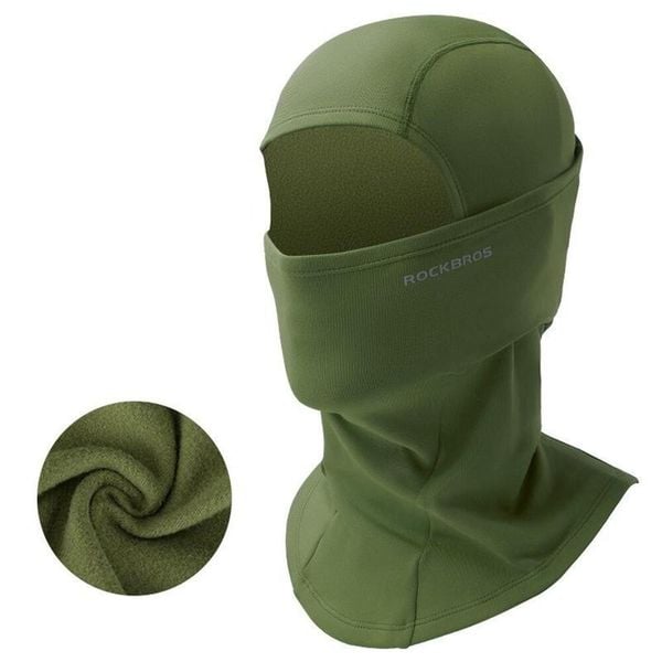 Kominiarka outdoorowa wiatroszczelna komin. Zielone szaliki ROCKBROS, bez wzorów, z elastanu. Za 55.60 zł.