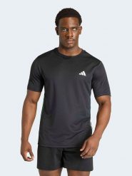 Adidas Koszulka sportowa w kolorze antracytowym rozmiar: L. Czarne t-shirty sportowe Adidas, bez wzorów, z materiału, bez ramiączek, outdoorowe. Za 94.38 zł.