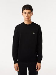Lacoste Sweter AH1985 Czarny Regular Fit. Czarne swetry rozpinane LACOSTE, m, bez wzorów, z bawełny, bez kołnierzyka, bez ramiączek. Za 569.99 zł.