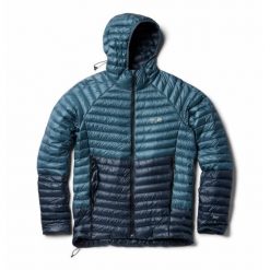 Kurtka z kapturem Mountain Hardwear Ghost Whisperer™. Niebieskie kurtki MOUNTAIN HARDWEAR, bez wzorów, z puchu, z kapturem. Za 1,649.00 zł.
