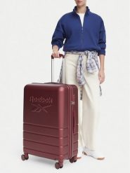Reebok Walizka duża CEO-RBK-WAL-009-L-RED Bordowy. Czerwone walizki Reebok, bez wzorów, z tworzywa sztucznego, duże. Za 299.99 zł.
