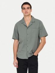 Only & Sons Koszula Eye Resort 22030342 Zielony Relaxed Fit. Zielone koszule Only & Sons, m, bez wzorów, z bawełny, bez kołnierzyka, bez ramiączek. Za 109.99 zł.
