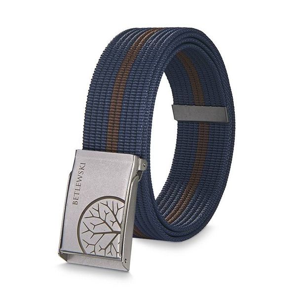 Pasek parciany BETLEWSKI PRC-08_SR-3 S granatowy. Niebieskie paski Betlewski, bez wzorów, z materiału. Za 39.99 zł.