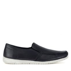 Półbuty Lasocki. Czarne eleganckie półbuty Lasocki, bez wzorów, bez obcasa, bez zapięcia. Za 159.99 zł.