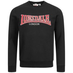 Klasyczna bluza z okrągłym dekoltem Lonsdale Berger LP181. Czarne bluzy Lonsdale, m, bez wzorów, bez kaptura. Za 264.50 zł.
