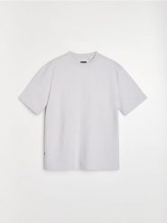 Bluza z krótkim rękawem z wiskozą - kremowy. Białe bluzy bez kaptura Sinsay, l, bez wzorów, z wiskozy, bez kaptura. Za 39.99 zł.