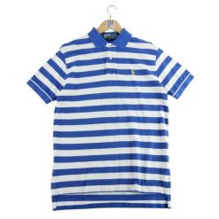 Second life - Krótki rękaw męskie polo niebieskie - Stan dobry. Niebieskie koszulki polo RALPH LAUREN, m, bez wzorów, bez kołnierzyka, bez ramiączek, na golfa. Za 84.56 zł.