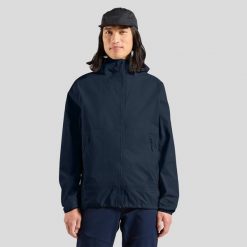 Kurtka męska ODLO Jacket hardshell ESSENTIAL 2.5L WATERPROOF. Niebieskie kurtki ODLO, l, bez wzorów, z hardshellu, bez kaptura. Za 829.99 zł.