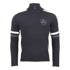 Sweter z kołnierzem 1/2 zip Peak Mountain Casta. Czarne golfy Peak Mountain, bez wzorów, bez ramiączek. W wyprzedaży za 286.50 zł.