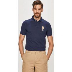Polo Ralph Lauren - Polo. Niebieskie koszulki polo Polo Ralph Lauren, s, z aplikacjami, z dzianiny, bez kołnierzyka, bez ramiączek. W wyprzedaży za 419.90 zł.