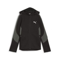 Puma Bluza Evostripe Full-Zip Dk 67919601. Czarne bluzy z kapturem Puma, l, bez wzorów, z bawełny, z kapturem. Za 164.99 zł.