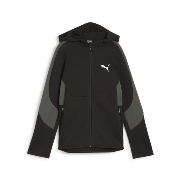Puma Bluza Evostripe Full-Zip Dk 67919601. Czarne bluzy z kapturem Puma, l, bez wzorów, z bawełny, z kapturem. Za 163.91 zł.