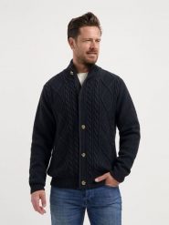 TRAVELIN' Kardigan w kolorze granatowym rozmiar: 3XL. Niebieskie swetry rozpinane Travelin', xl, bez wzorów, bez kołnierzyka, bez ramiączek. Za 304.99 zł.