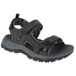 Sandały męskie, Prewitt - Rigdon. Czarne sandały Skechers, bez zapięcia. Za 229.99 zł.