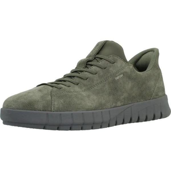 Buty GEOX U65MAA 00022 Zielony. Zielone buty turystyczne Geox, bez wzorów, ze skóry, bez zapięcia, na fitness i siłownię. Za 432.99 zł.