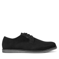 Półbuty Lanetti. Czarne eleganckie półbuty Lanetti, bez wzorów, bez obcasa, bez zapięcia. Za 119.99 zł.